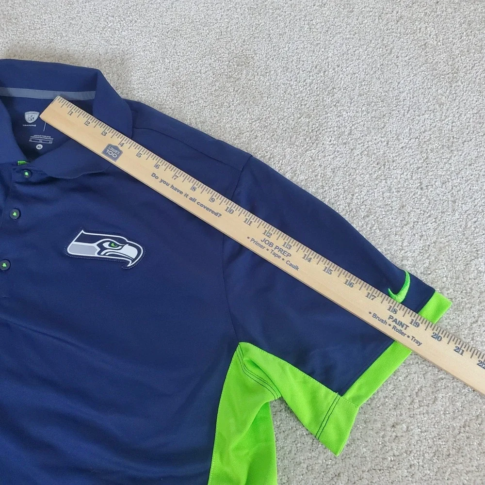 Nike Men's Polo Shirt Size  XL Navy Blue Green‎ Dri-Fit Sleeve